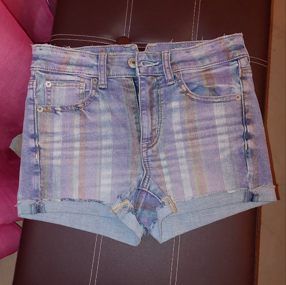 american eagle next level stretch mid rise denim shorts